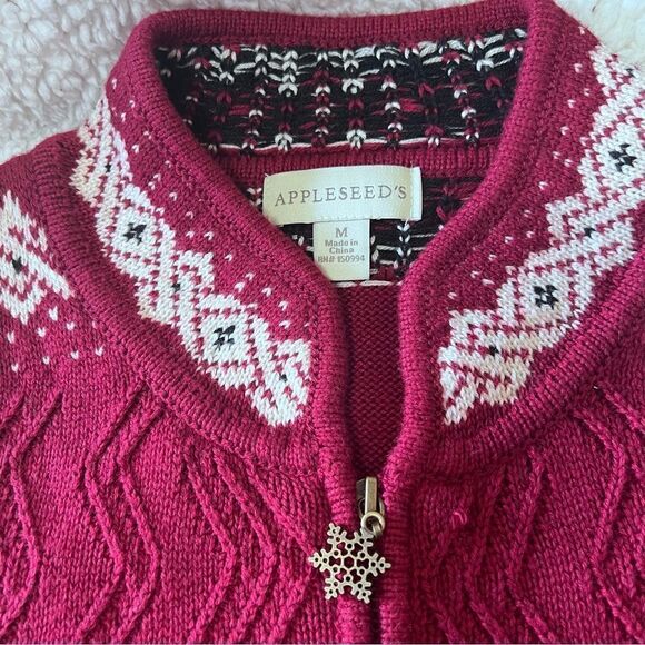 🌟Vintage high neck, winter cardigan by Appleseeds, size M - Picture 2 of 6